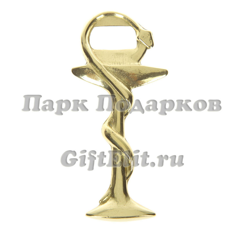 Открывалка "Гиппократ" (золотая латунь)