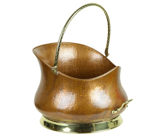 Ведро каминное для угля, золы, дров большое d51х38hсм (латунь золото, медь антик) Италия