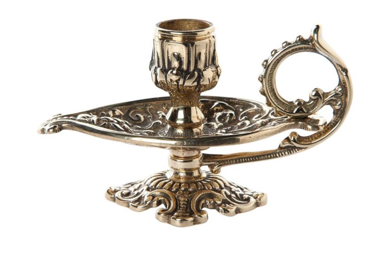 Подсвечник "Лампа Алладина" 11,5х6,5 (латунь, золото) Италия