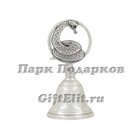 Колокольчик &quot;Змея&quot; (латунь, античное серебро) Италия