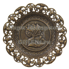 Декоративная тарелка "Воин" d31см (латунь, антик) Италия