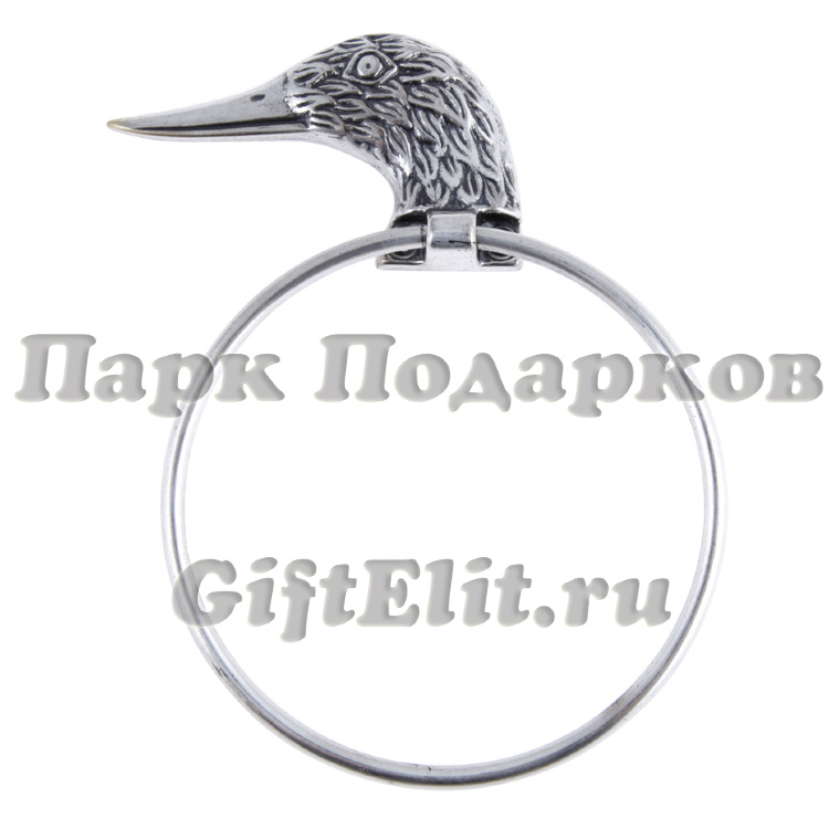 Вешалка настенная для полотенца "Уточка" (серебро)