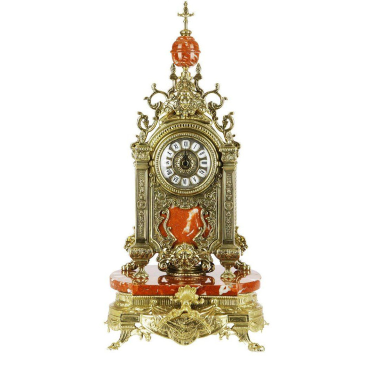 Часы бронзовые каминные "Ренессанс" (мрамор)