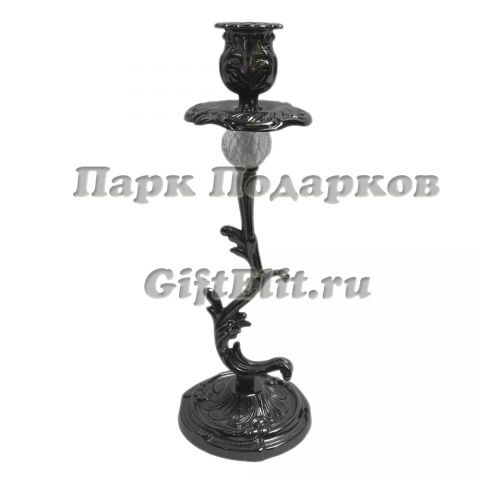 Подсвечник итальянский &quot;Блэк Флер&quot; на 1 свечу (латунь)
