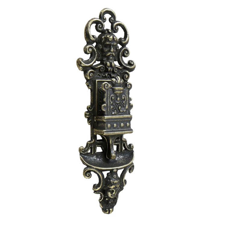 Настенная подставка для спичек "Ватикан" 28x8.5x3см (латунь, антик) Италия